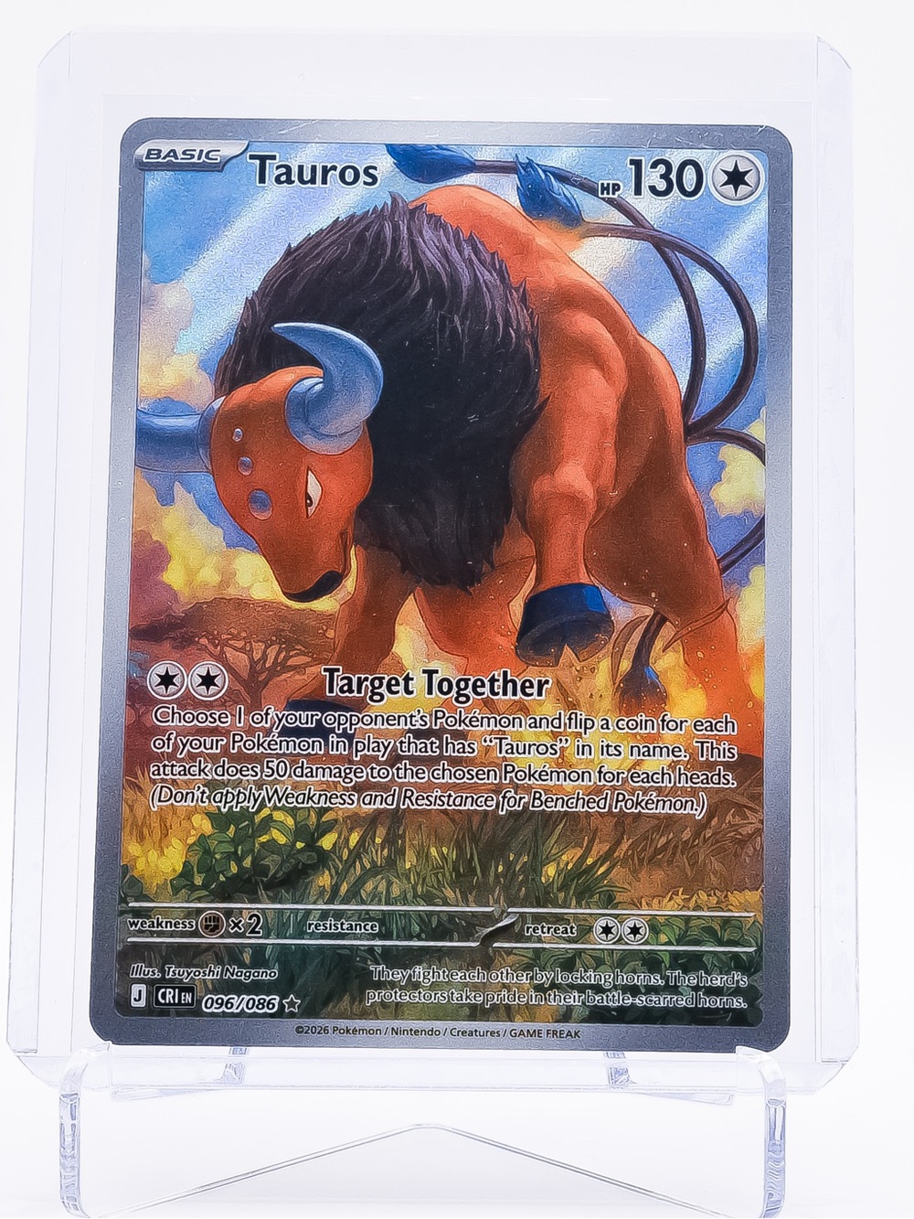Pokemon Card Tauros 096/086 Illustration Rare Holo Chaos Rising NM